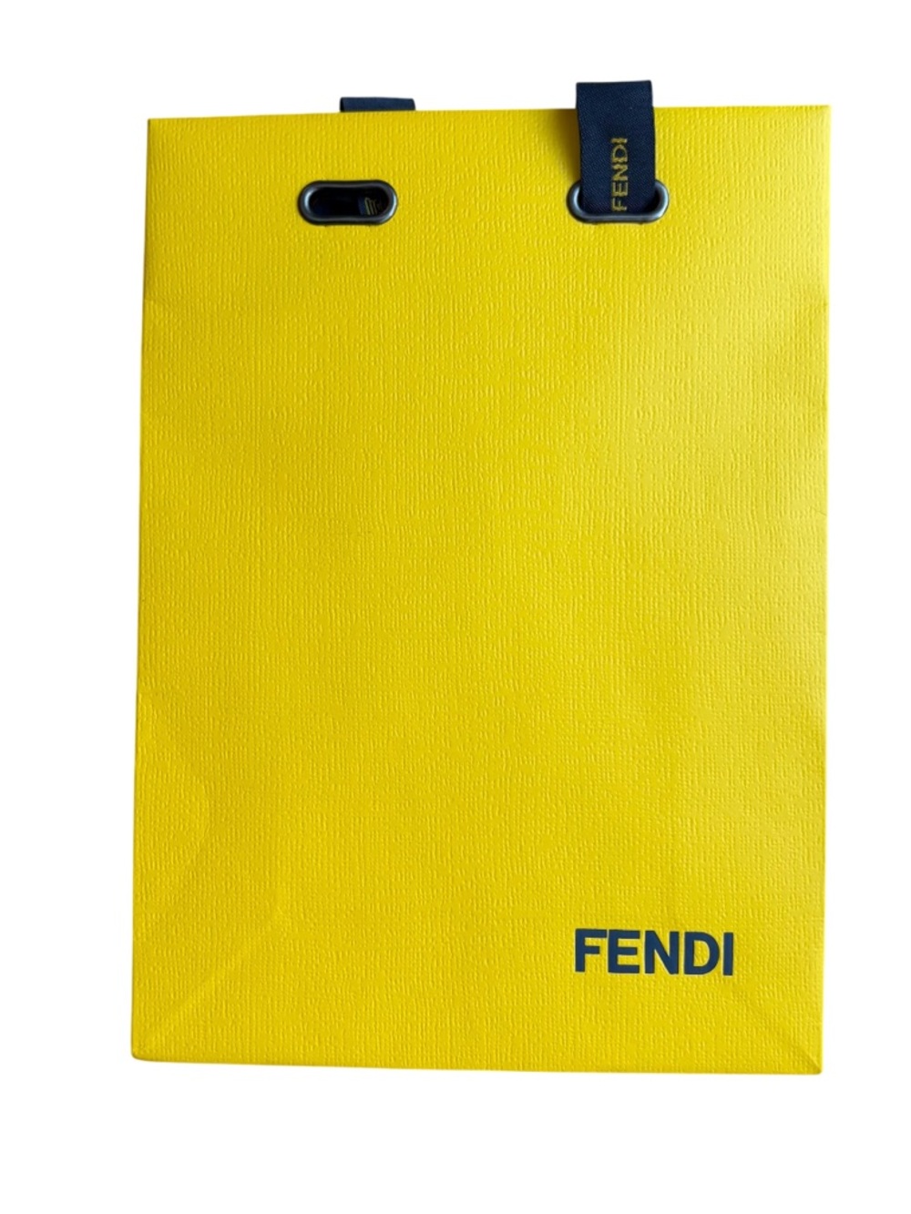 Fendi Classic Yellow and Black Shop Bag With Snap Strap Handle Details